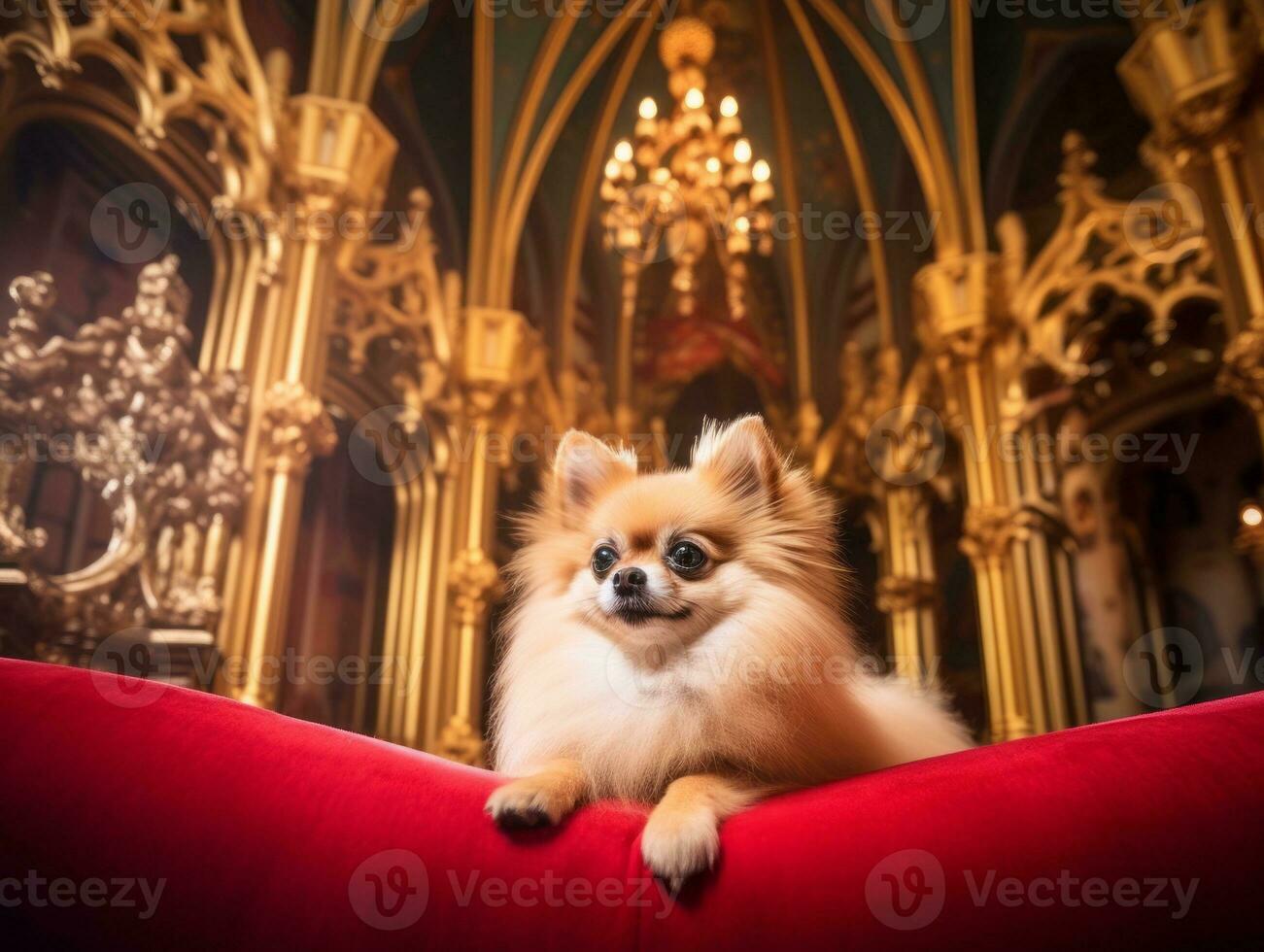 Regal dog with a regal stance in a royal setting AI Generative photo