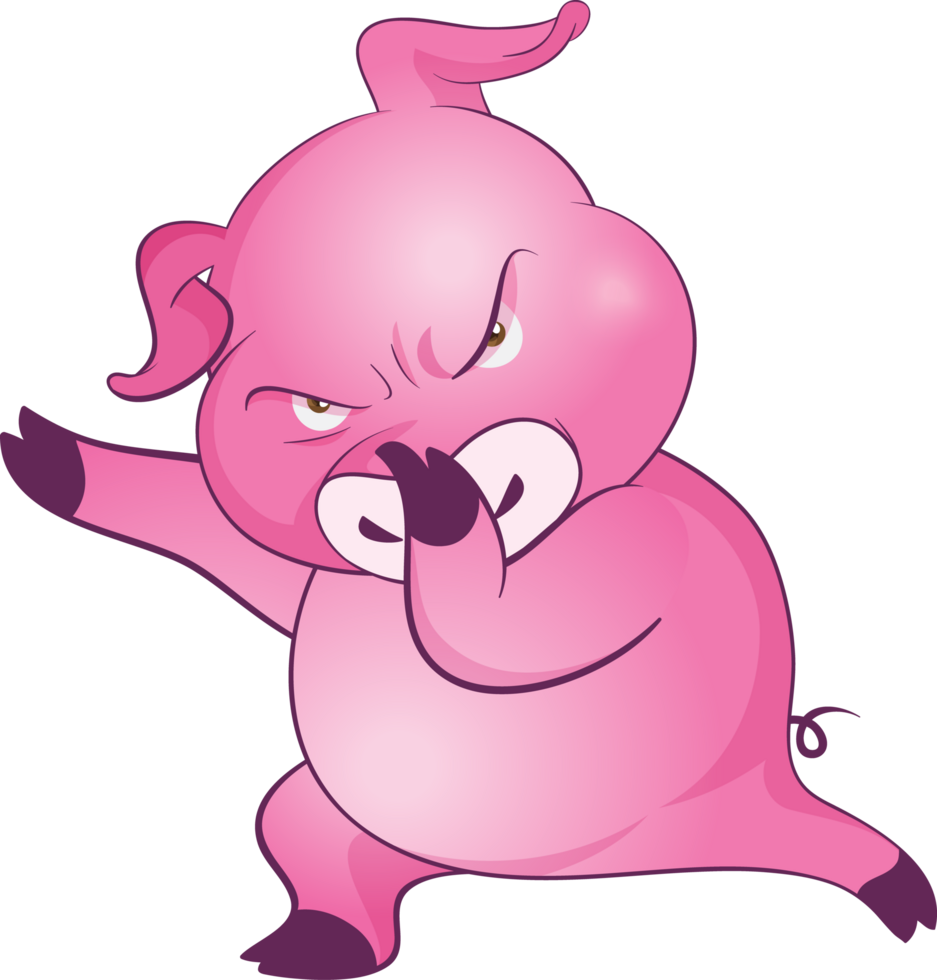 cute little pigs cheerful funny dance and many emotion acting png