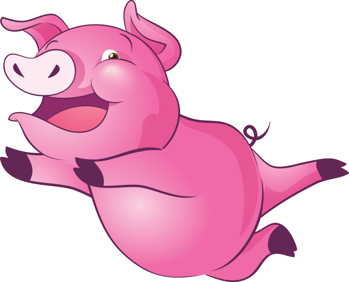 cute little pig cheerful funny dance and many emotion acting png