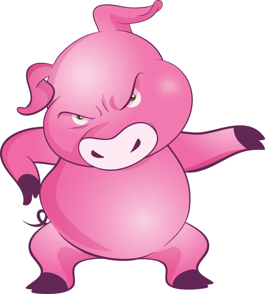 cute little pig cheerful funny dance and many emotion acting png