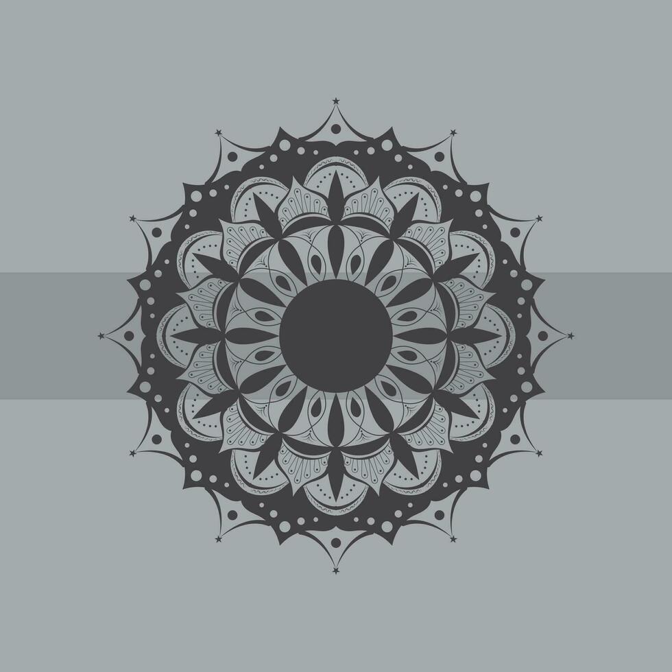 Black and white mandala background design. vector