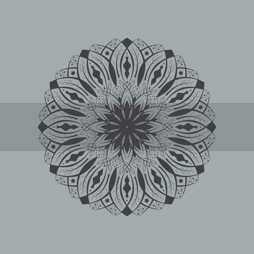 Black and white mandala background design. vector