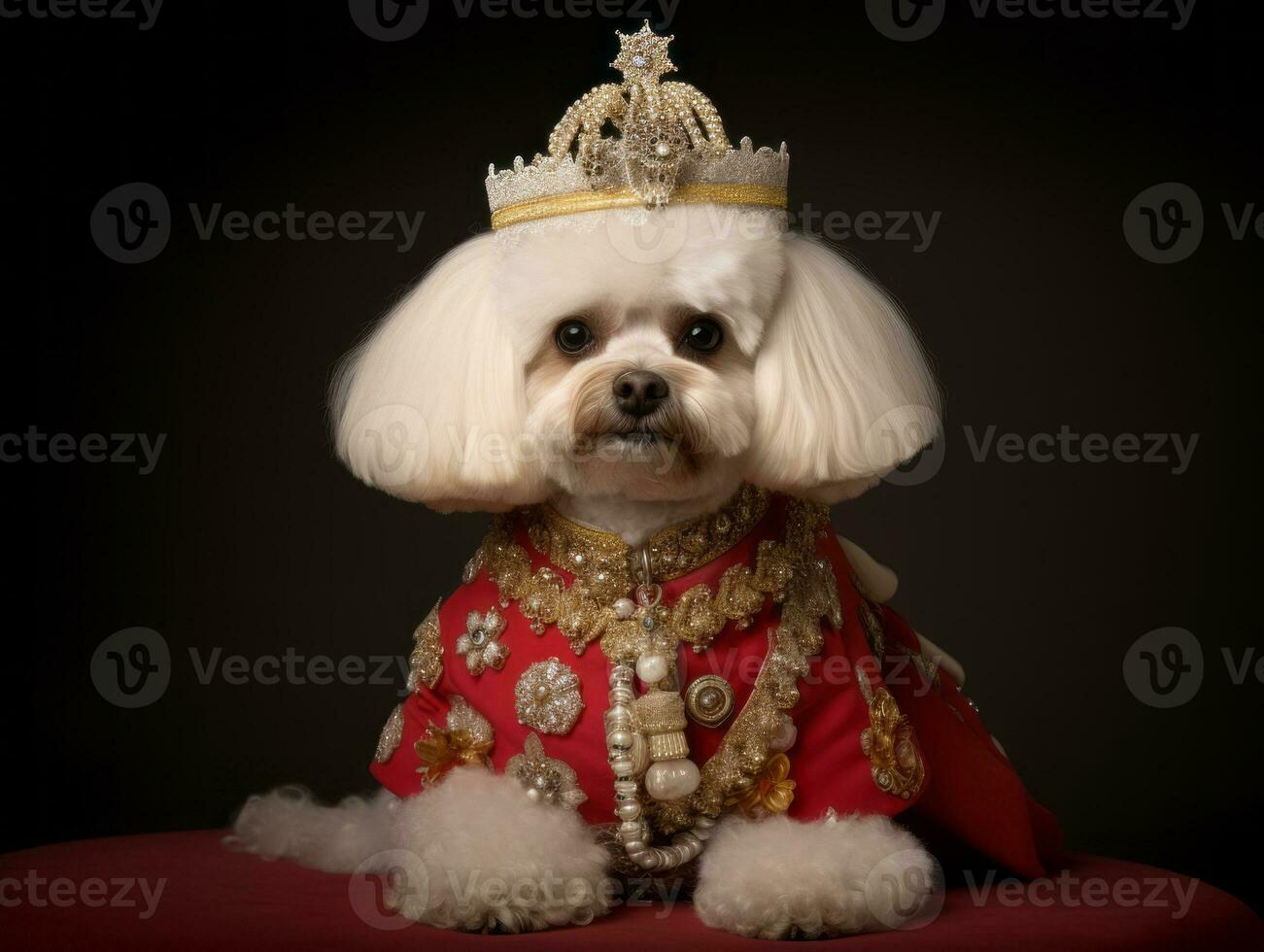 Regal dog with a regal stance in a royal setting AI Generative photo