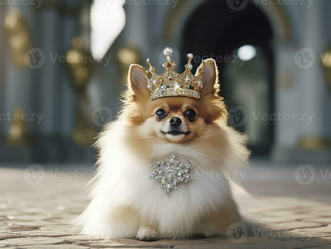 Regal dog with a regal stance in a royal setting AI Generative photo