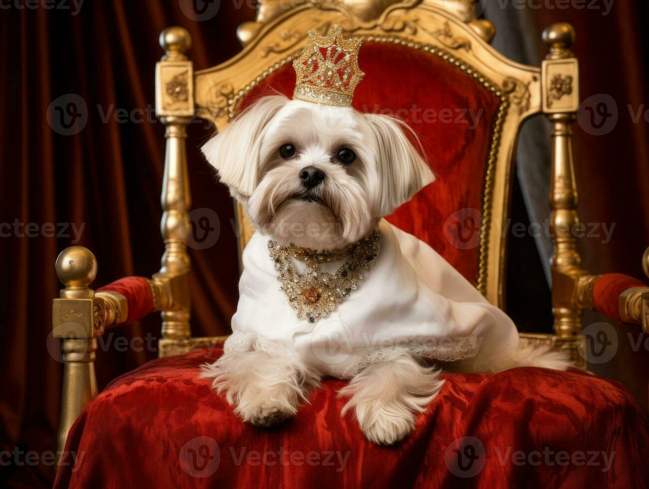 Regal dog with a regal stance in a royal setting AI Generative photo