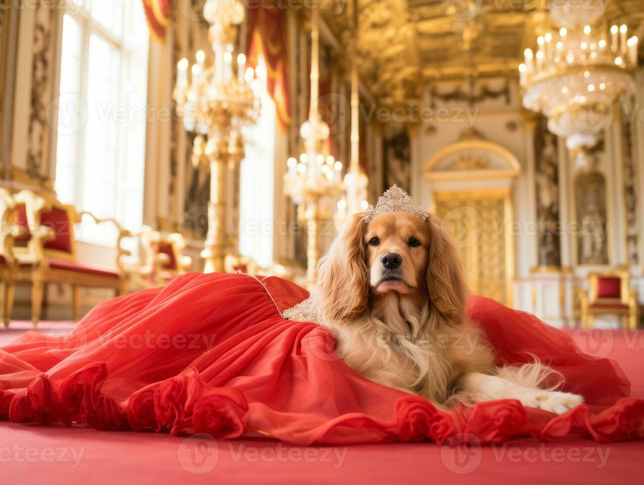 Regal dog with a regal stance in a royal setting AI Generative photo