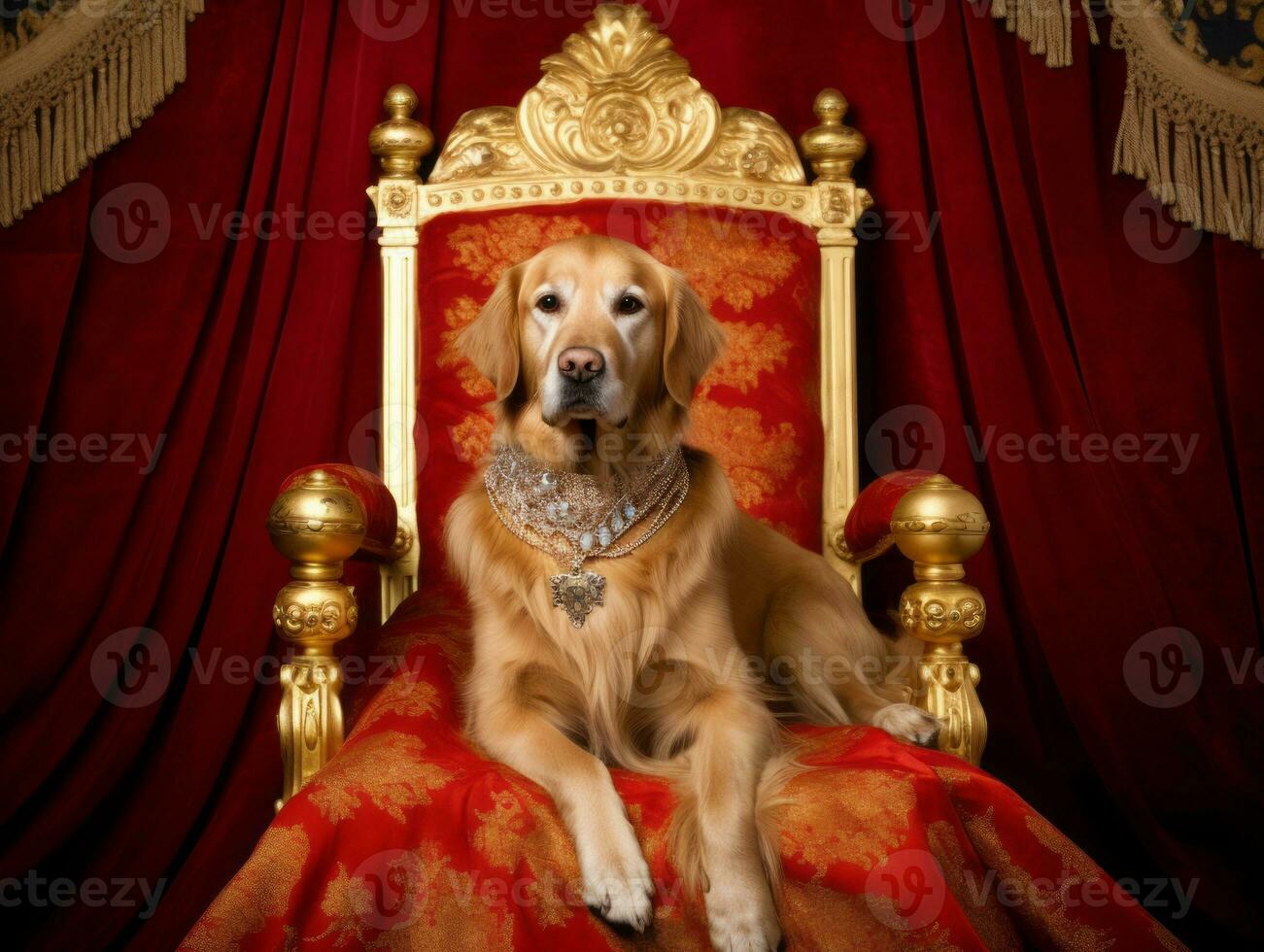 Regal dog with a regal stance in a royal setting AI Generative photo