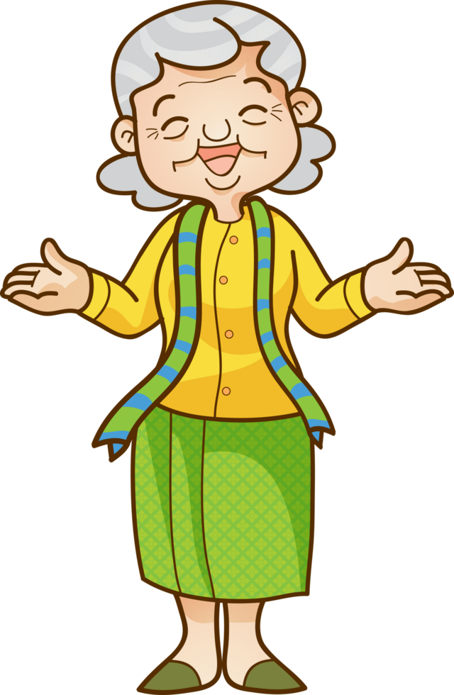 thai traditional cartoon character and element png