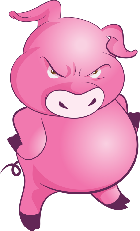 cute little pig cheerful funny dance and many emotion acting png
