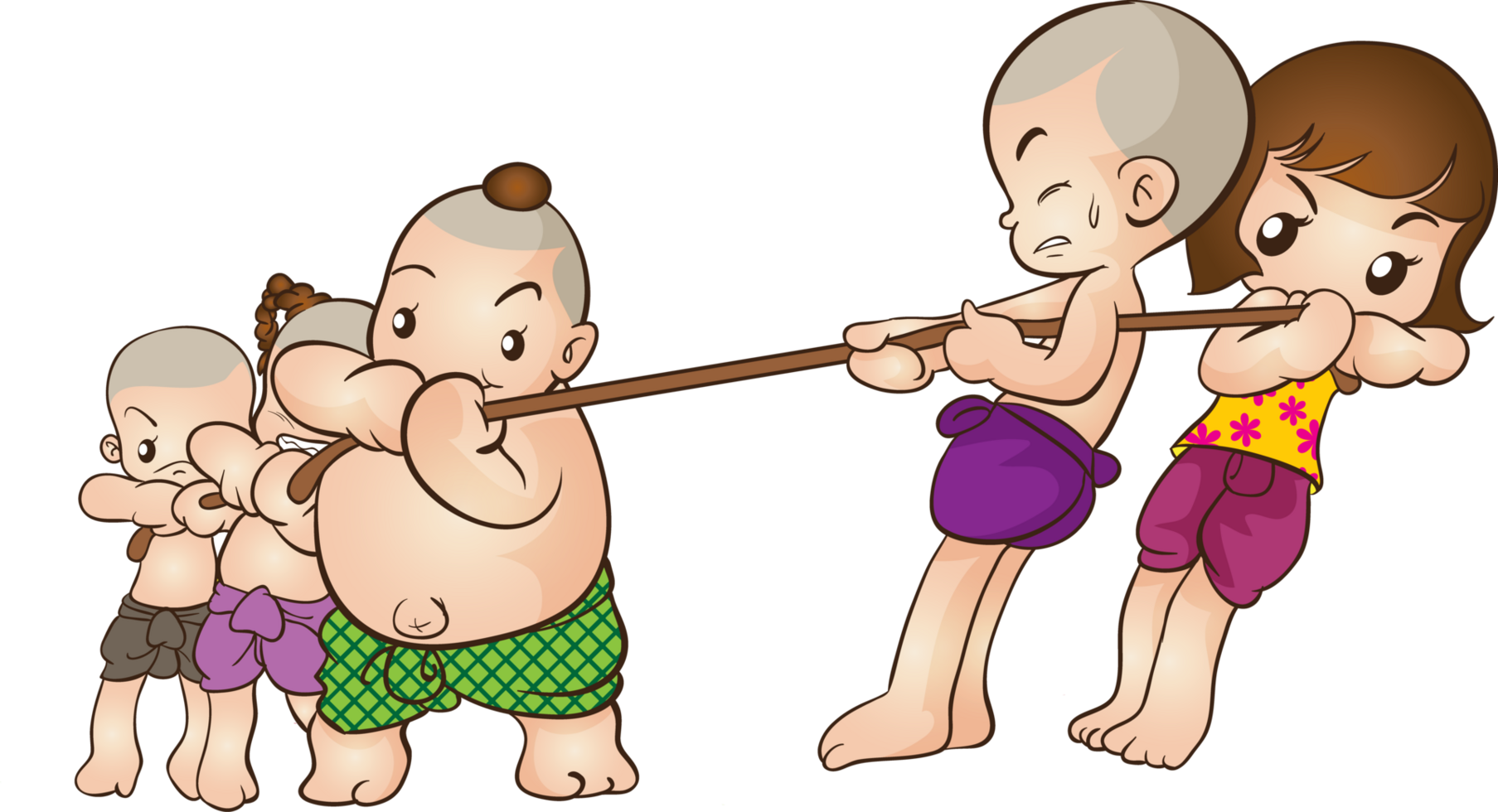 thai traditional cartoon character and element png