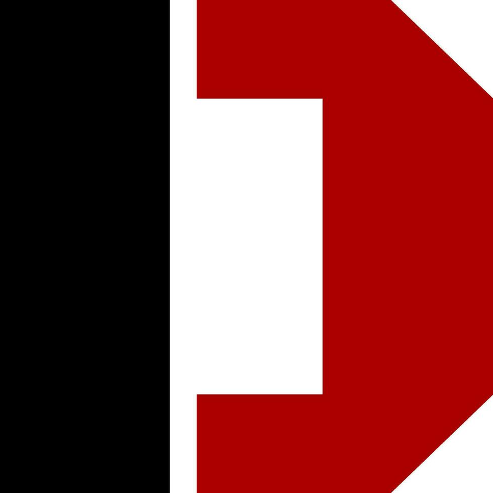red and black letter D vector