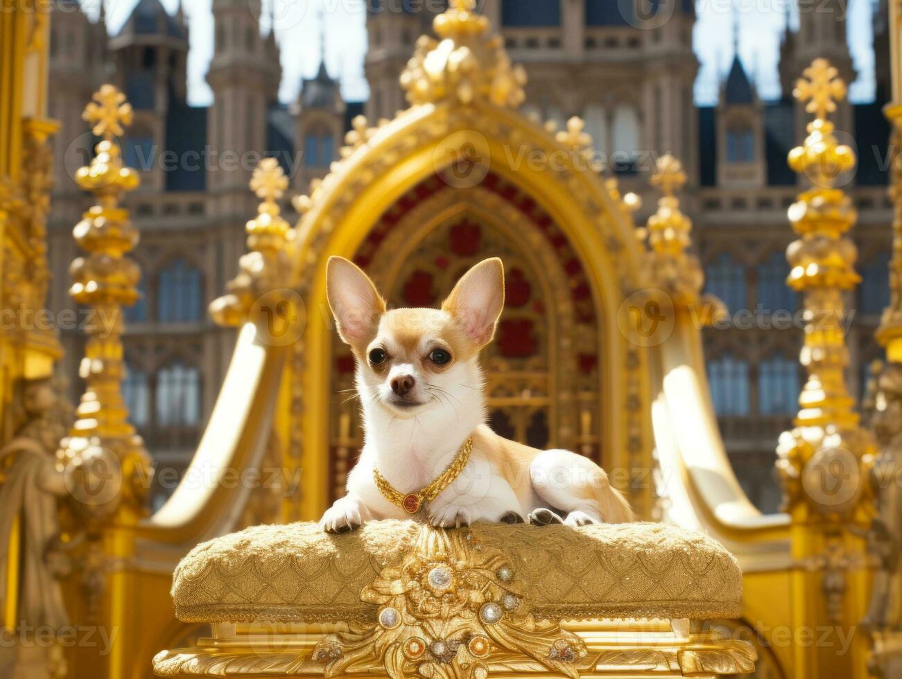 Regal dog with a regal stance in a royal setting AI Generative photo