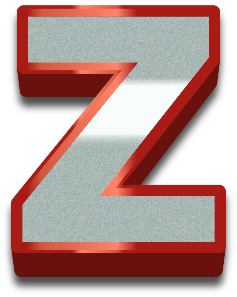 3D Elegant Red Alphabet Letter Z png