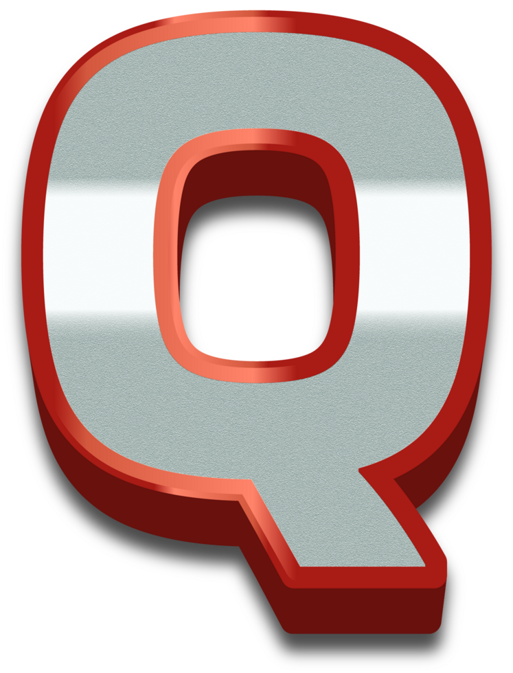 3D Elegant Red Alphabet Letter Q png