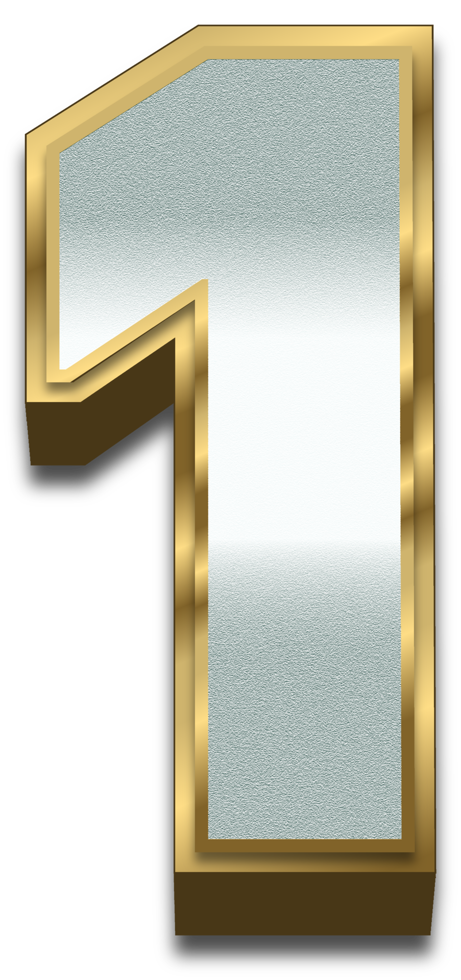 3d gold silver gradient alphabet number 1 34097672 png