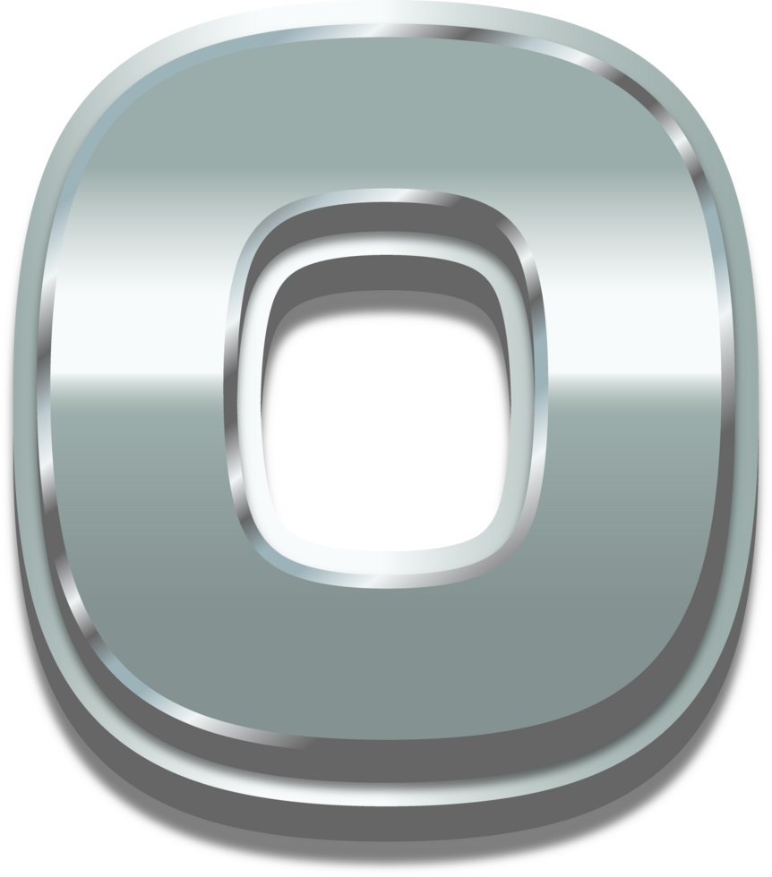 3D Silver Alphabet Letter O png