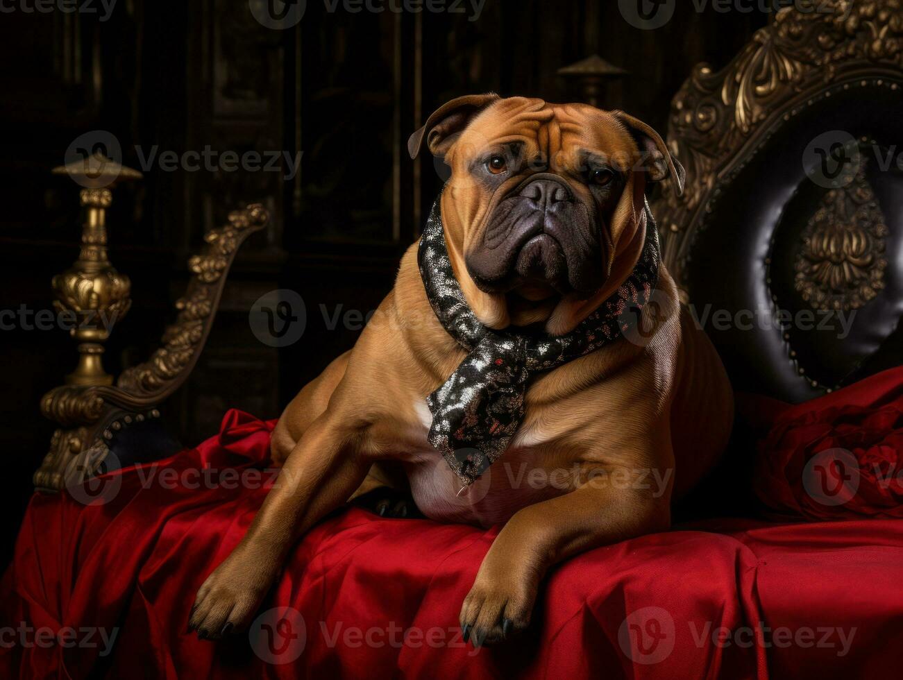 Regal dog with a regal stance in a royal setting AI Generative photo