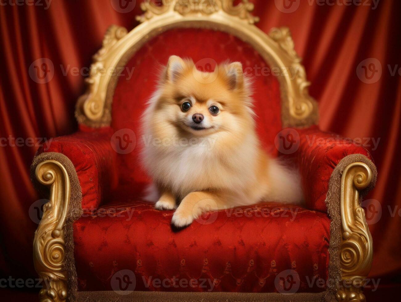 Regal dog with a regal stance in a royal setting AI Generative photo