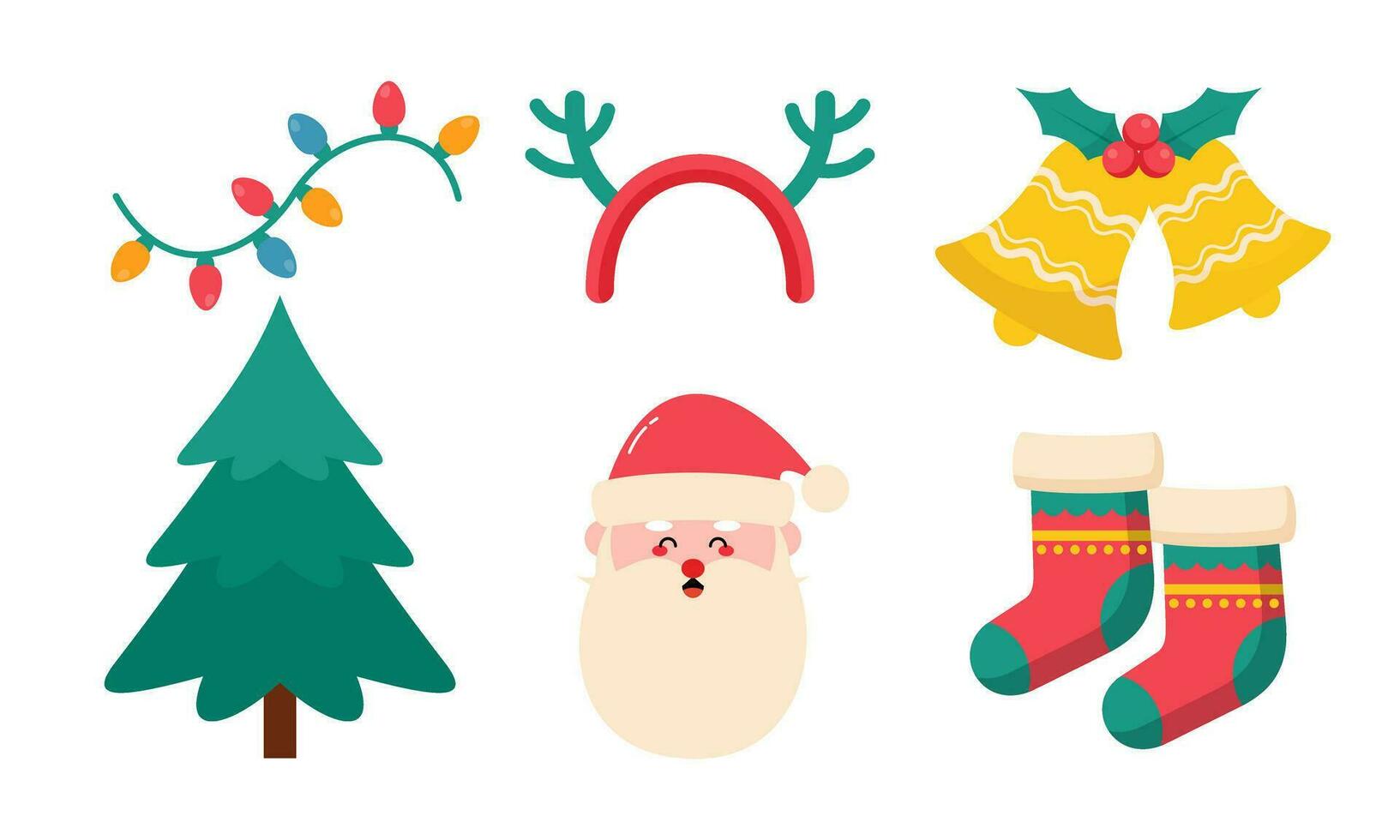 Hand Drawn Christmas Elements Collection Isolated on White Background vector