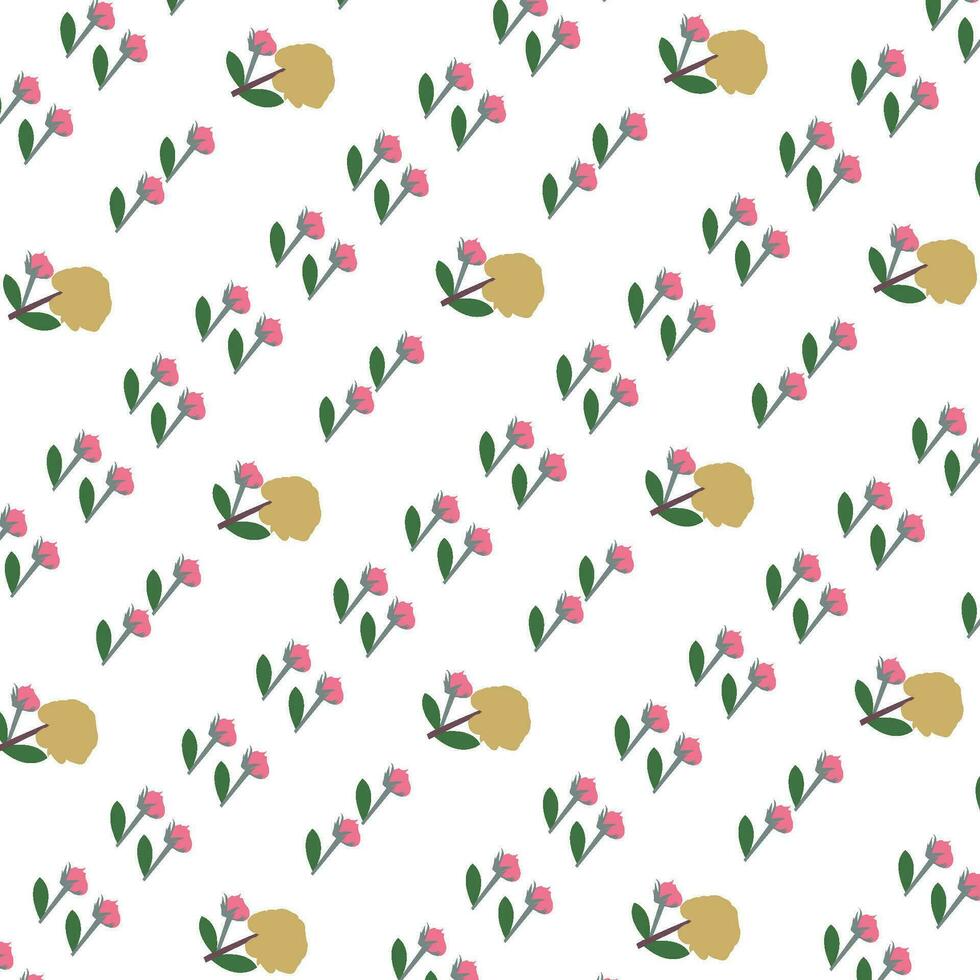Moody flowers seamless trendy print design vector