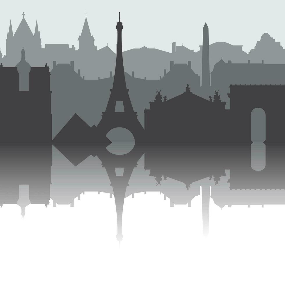 Paris City skyline. Silhouette City Paris France background. Vector illustration