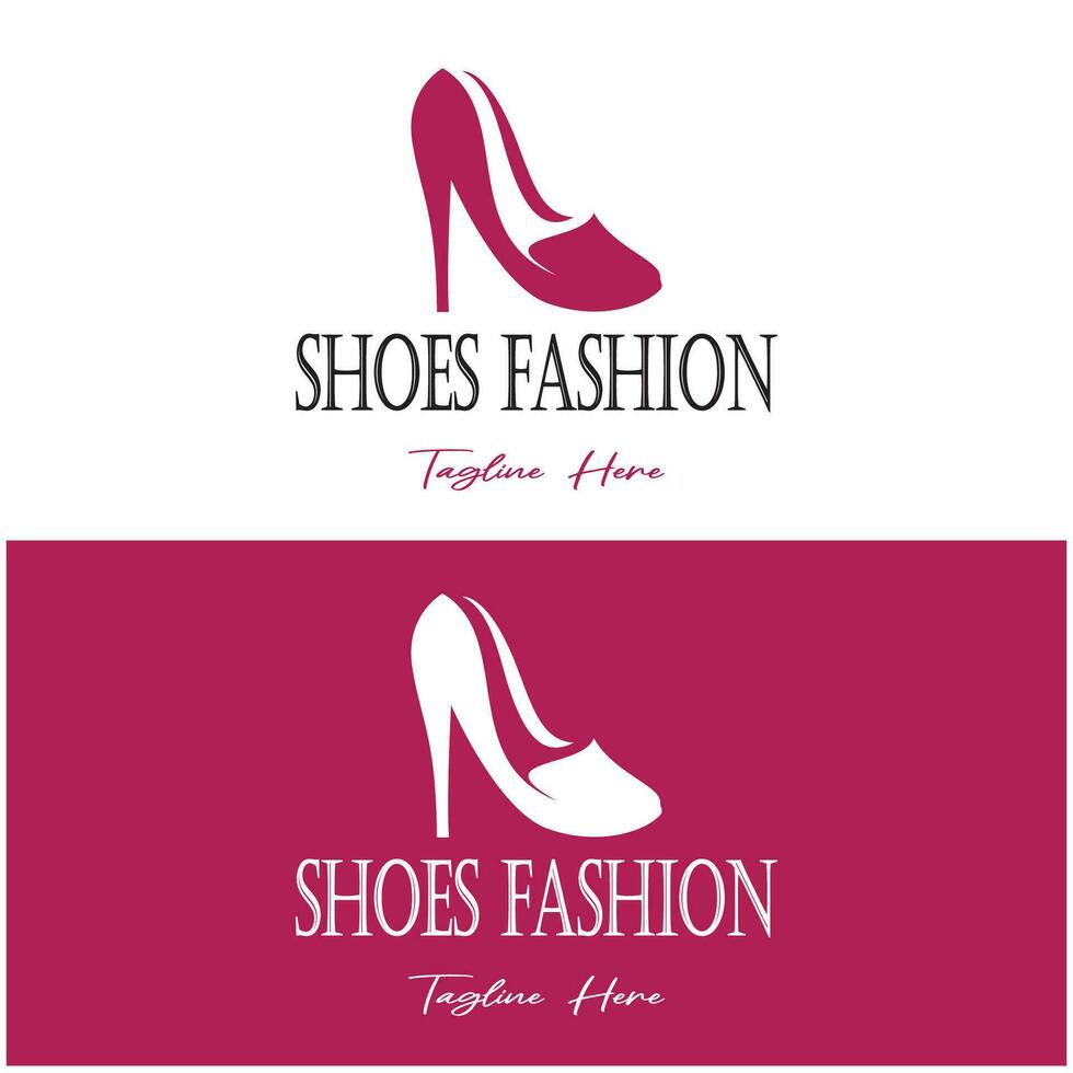 Logo for women's high heel shoes that is elegant and luxurious and feminine. Logo for business, women's shoe shop, fashion, shoe company, beauty. vector