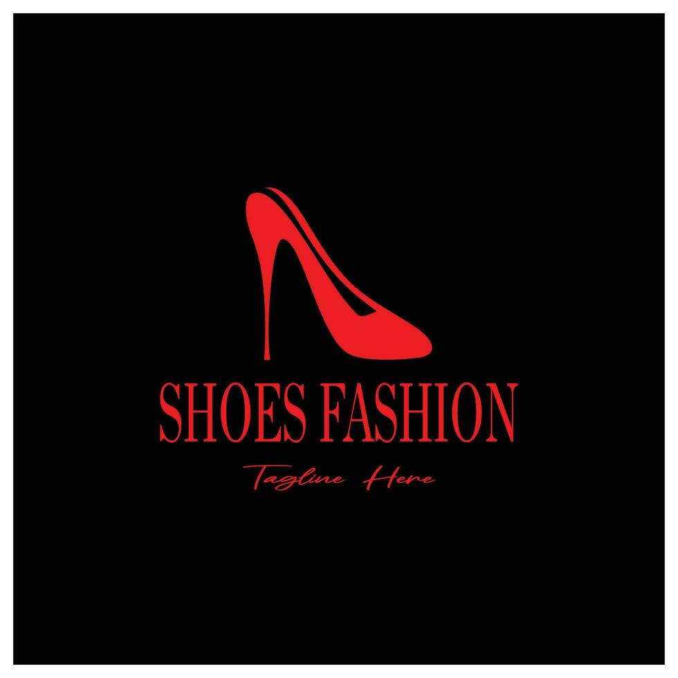 Logo for women's high heel shoes that is elegant and luxurious and feminine. Logo for business, women's shoe shop, fashion, shoe company, beauty. vector