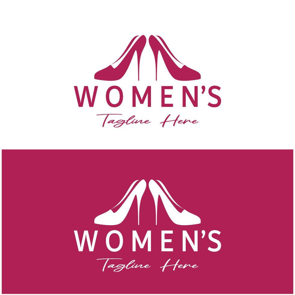 Logo for women's high heel shoes that is elegant and luxurious and feminine. Logo for business, women's shoe shop, fashion, shoe company, beauty. vector