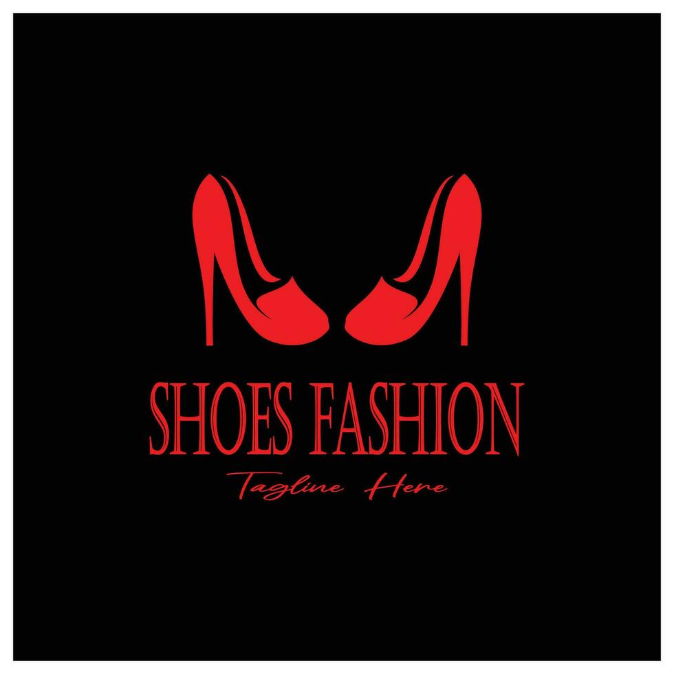 Logo for women's high heel shoes that is elegant and luxurious and feminine. Logo for business, women's shoe shop, fashion, shoe company, beauty. vector