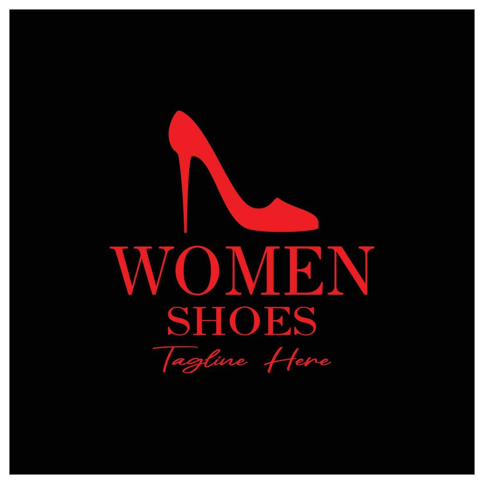 Logo for women's high heel shoes that is elegant and luxurious and feminine. Logo for business, women's shoe shop, fashion, shoe company, beauty. vector