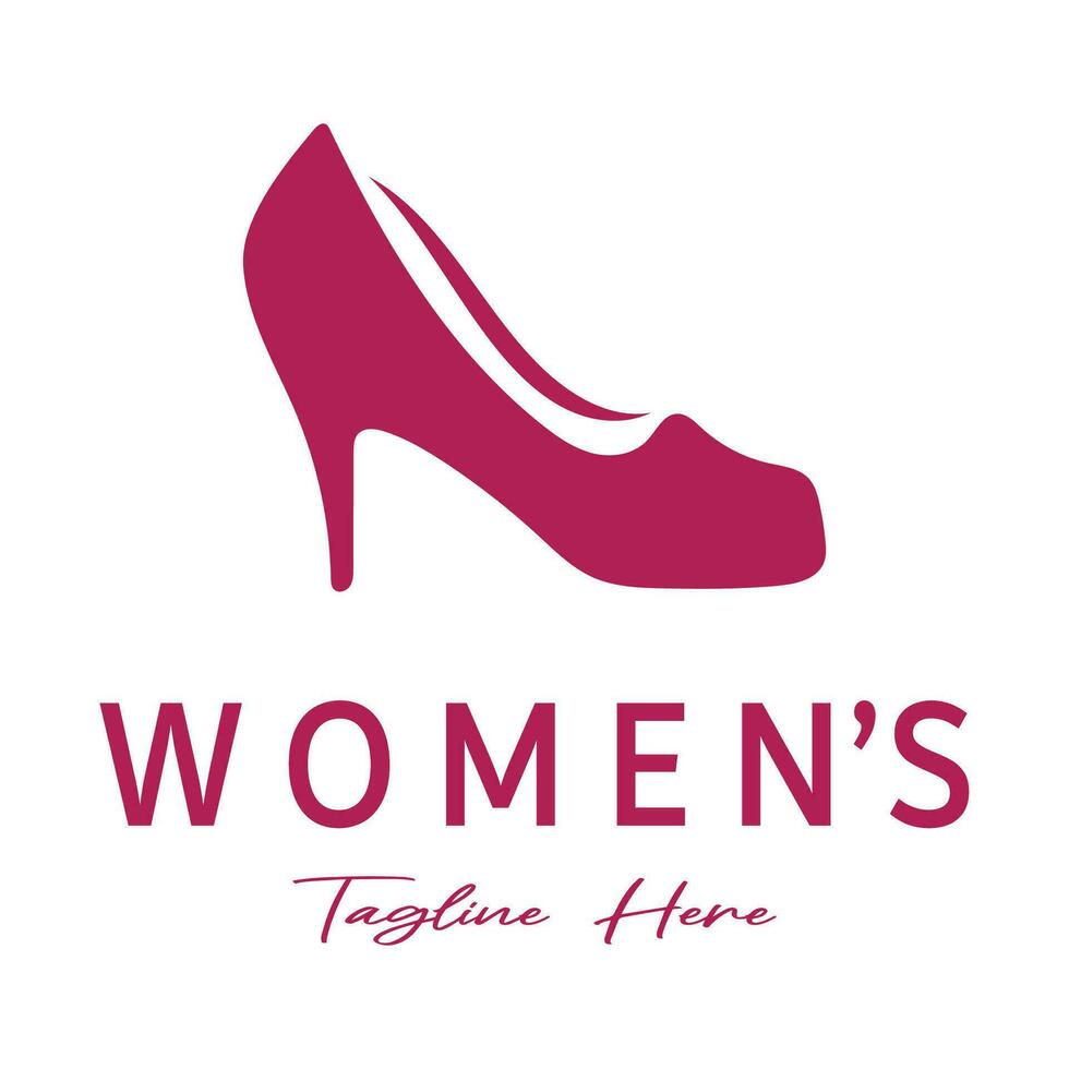 Logo for women's high heel shoes that is elegant and luxurious and feminine. Logo for business, women's shoe shop, fashion, shoe company, beauty. vector