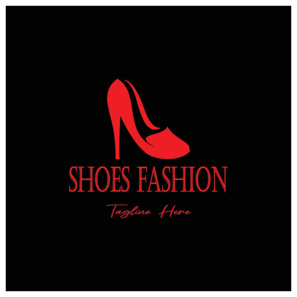 Logo for women's high heel shoes that is elegant and luxurious and feminine. Logo for business, women's shoe shop, fashion, shoe company, beauty. vector