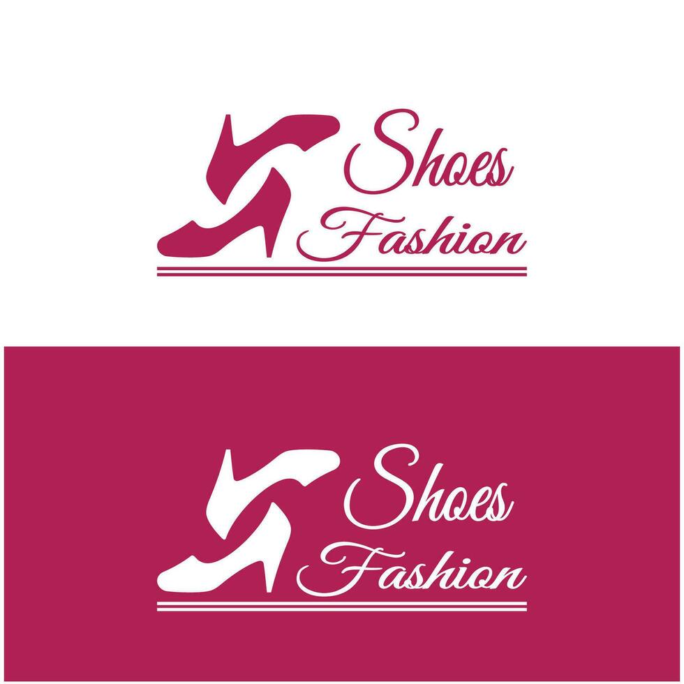 Logo for women's high heel shoes that is elegant and luxurious and feminine. Logo for business, women's shoe shop, fashion, shoe company, beauty. vector