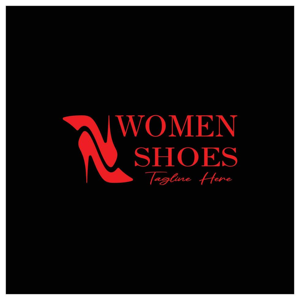 Logo for women's high heel shoes that is elegant and luxurious and feminine. Logo for business, women's shoe shop, fashion, shoe company, beauty. vector