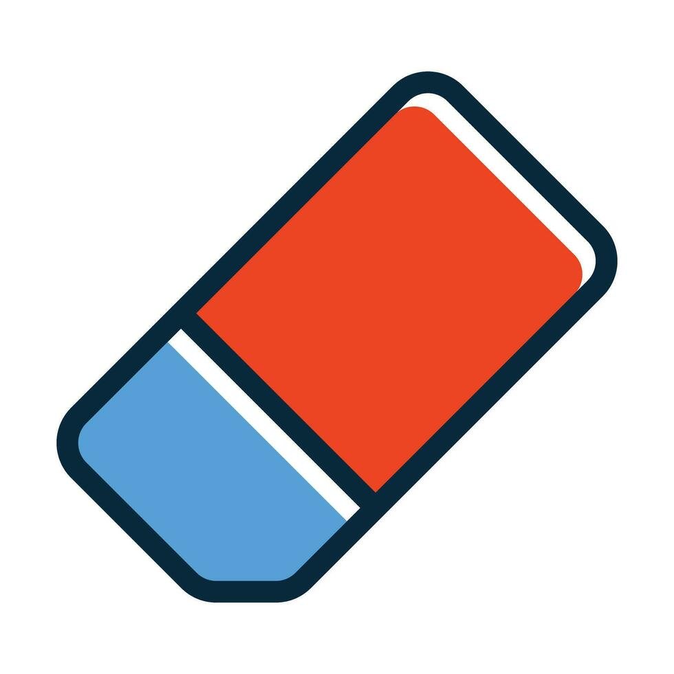 Eraser Vector Thick Line Filled Dark Colors