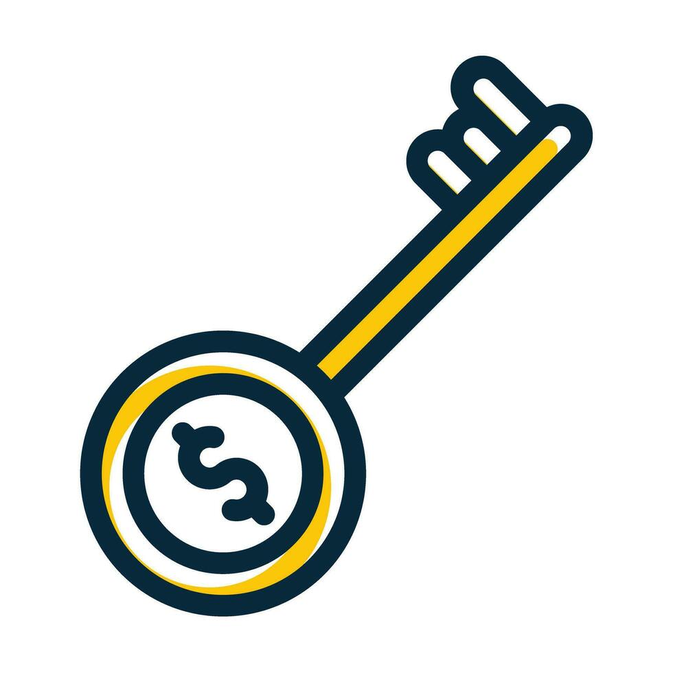 Key Of Success Vector Thick Line Filled Dark Colors