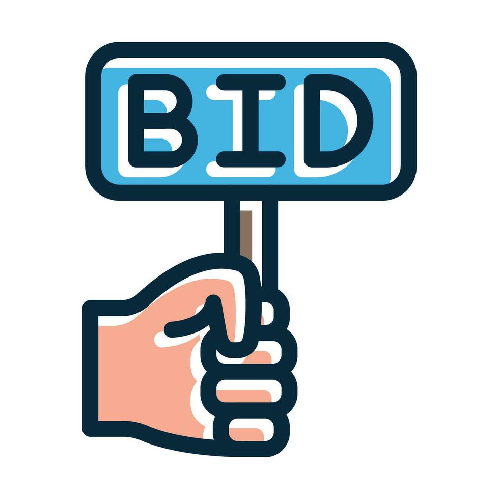Bid Vector Thick Line Filled Dark Colors