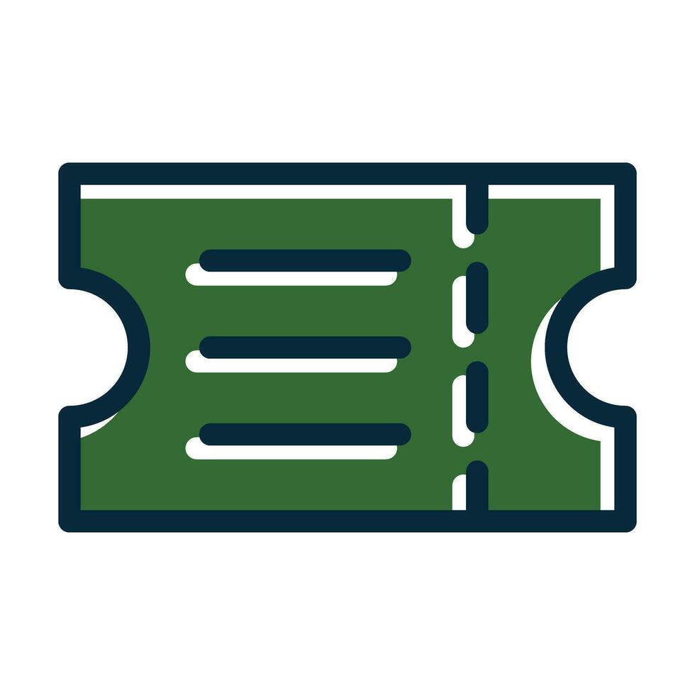 Ticket Vector Thick Line Filled Dark Colors