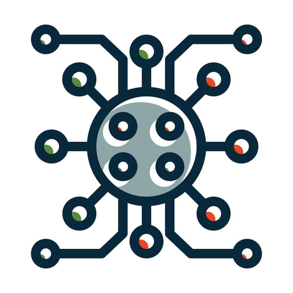 Digitalization Vector Thick Line Filled Dark Colors