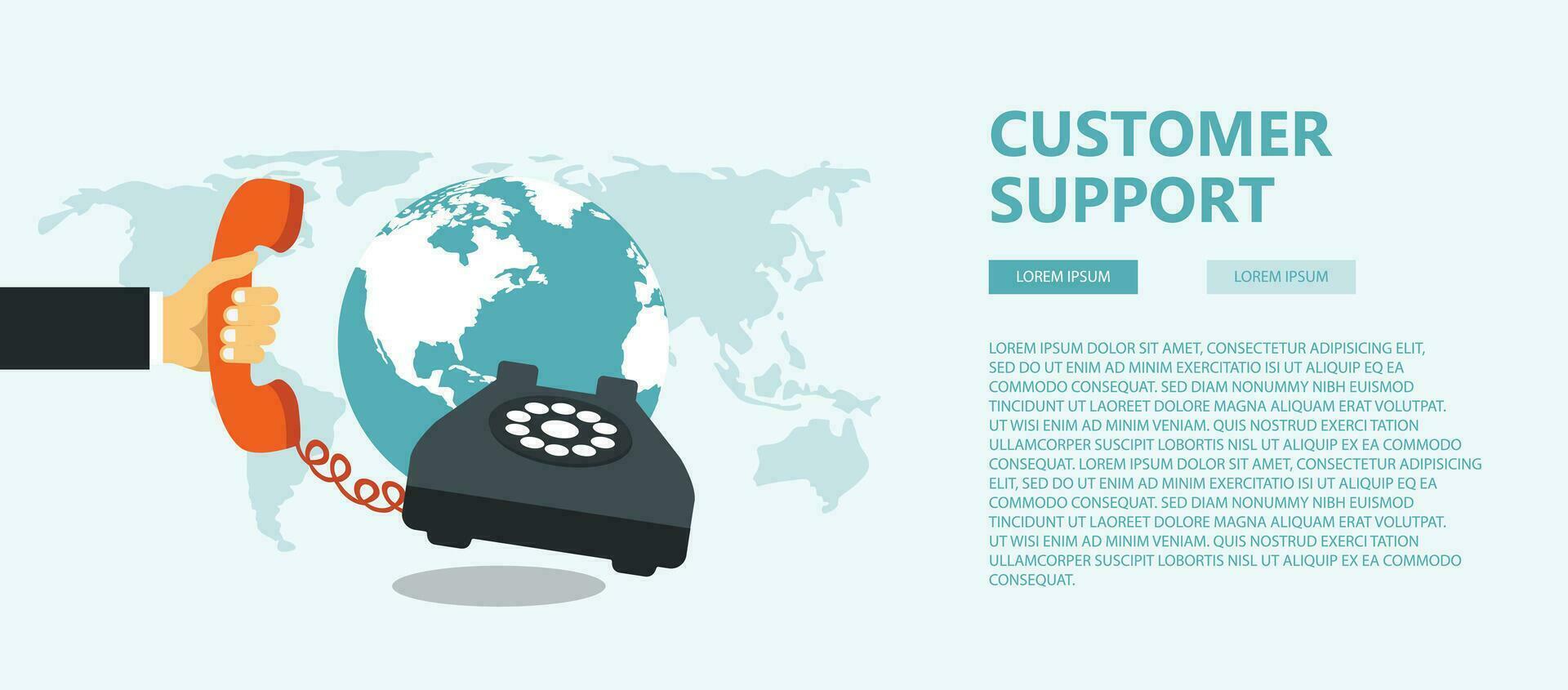 Live support concept. Business customer care service concept. Icons set of contact us, support, help, phone call and website click. Flat vector illustration.