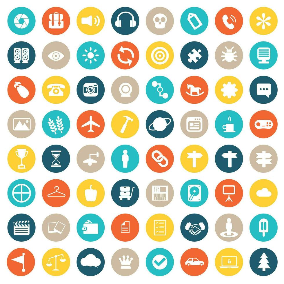 Universal icon set for websites and mobile applications. Flat vector illustration