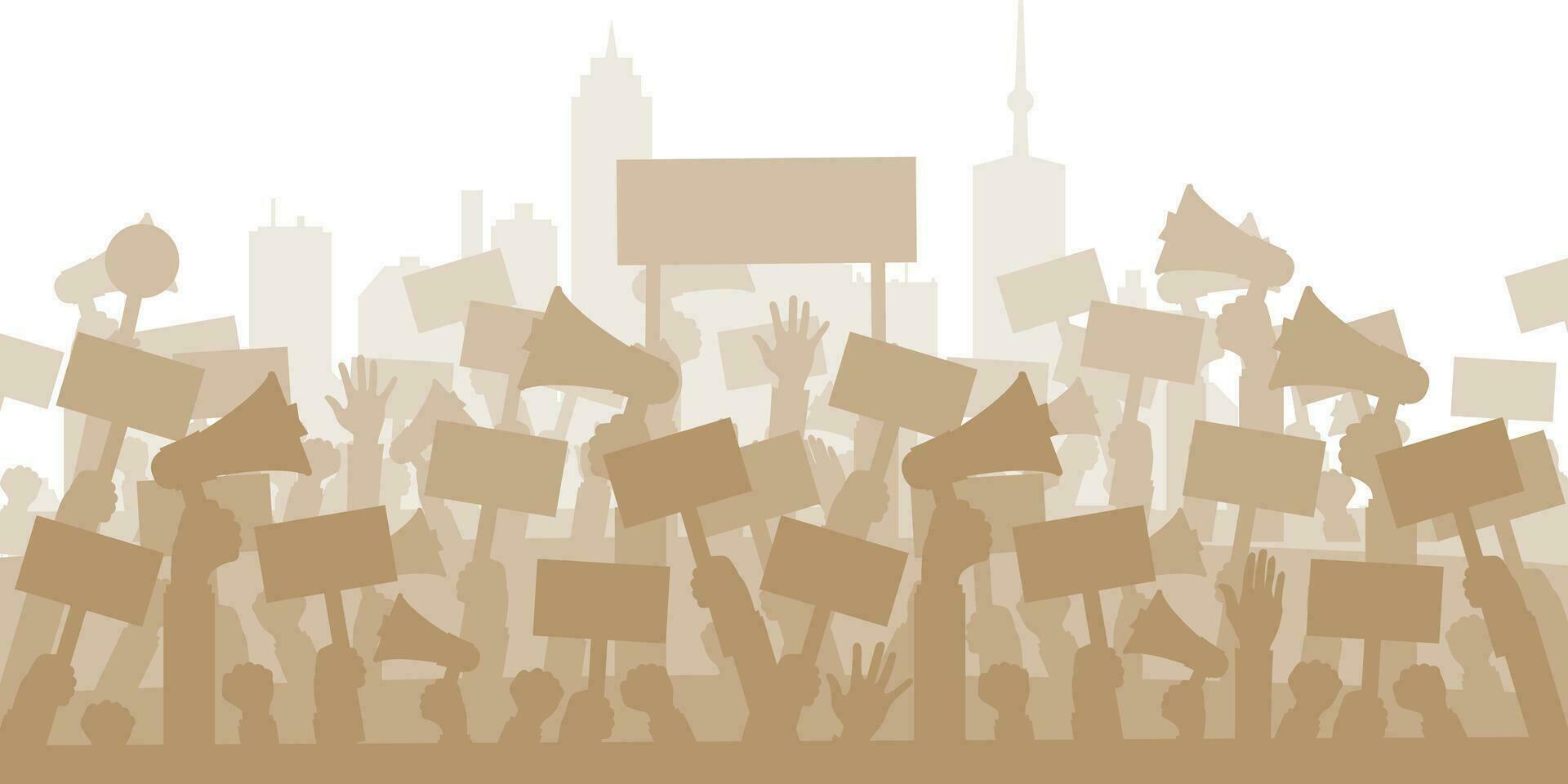 Protests and demonstrations concepts. Flat vector illustration