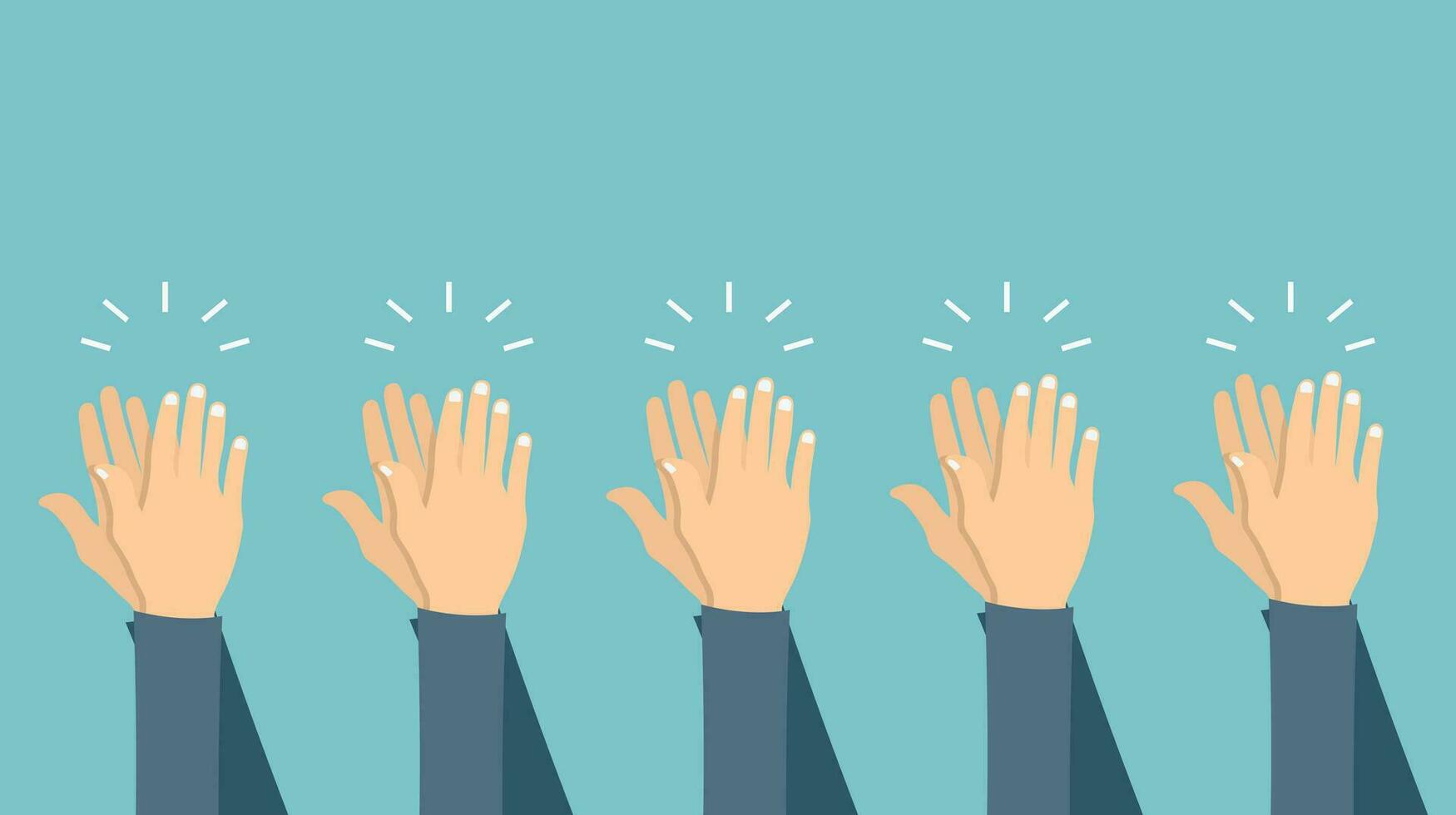 Hands clapping. Flat vector illustration