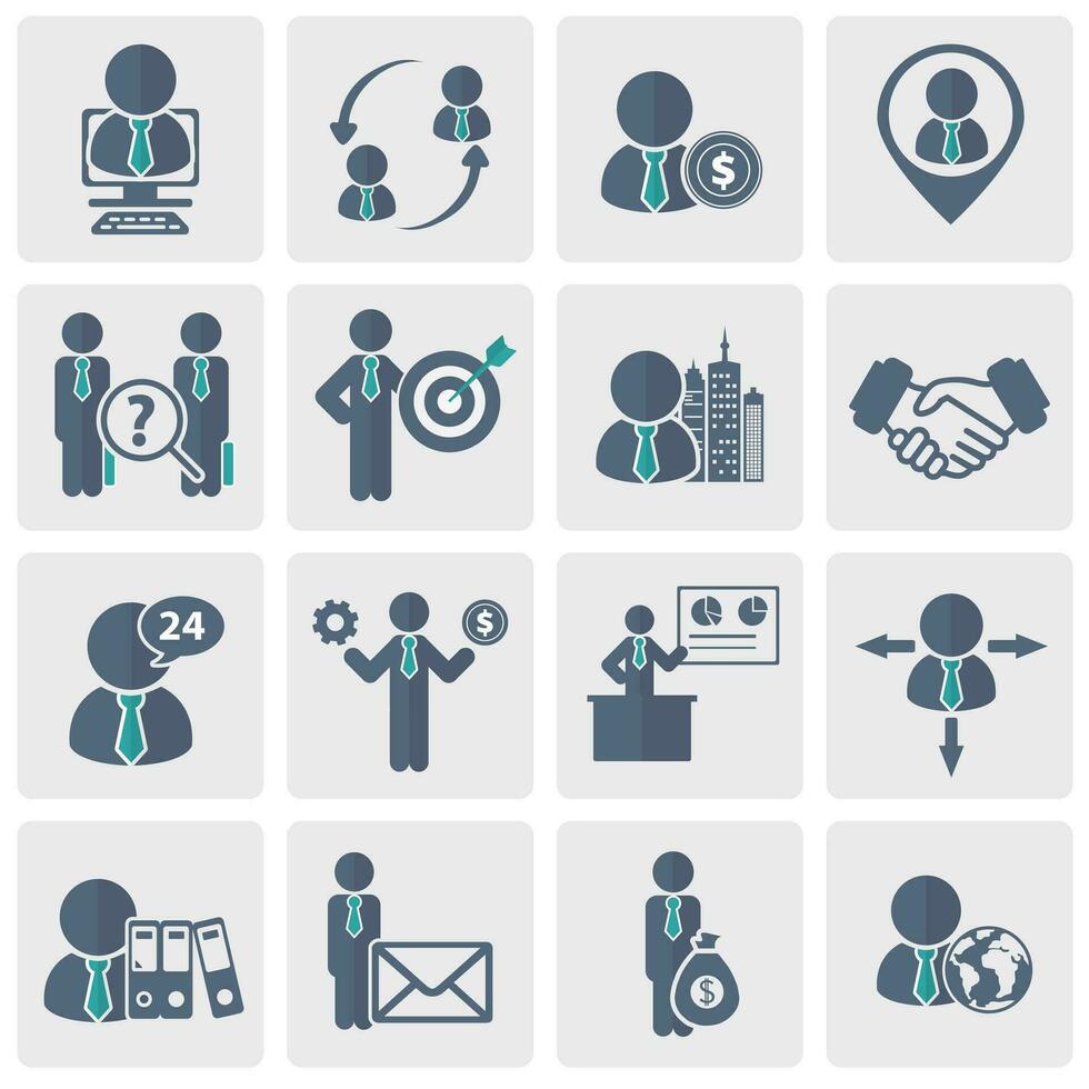 Human resources and management Icon set. Flat vector illustration
