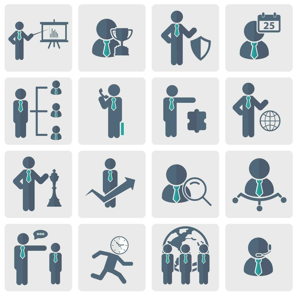 Human resources and management Icon set. Flat vector illustration