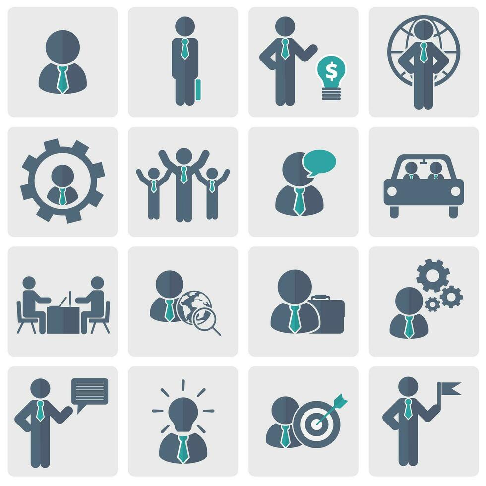 Human resources and management Icon set. Flat vector illustration