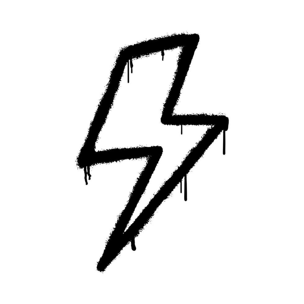 Spray Painted Graffiti spraying thunder symbol isolated on white background. vector