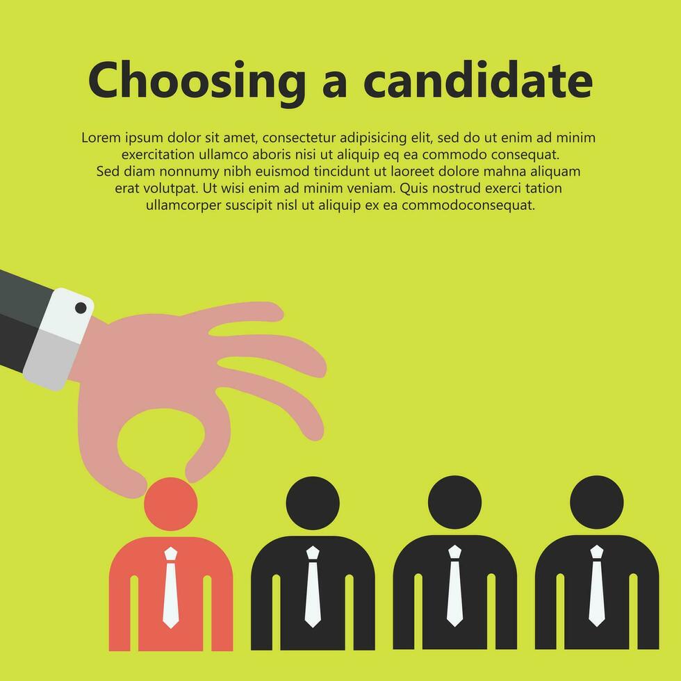 Find the right person for the job concept. Hiring concept. Flat vector design
