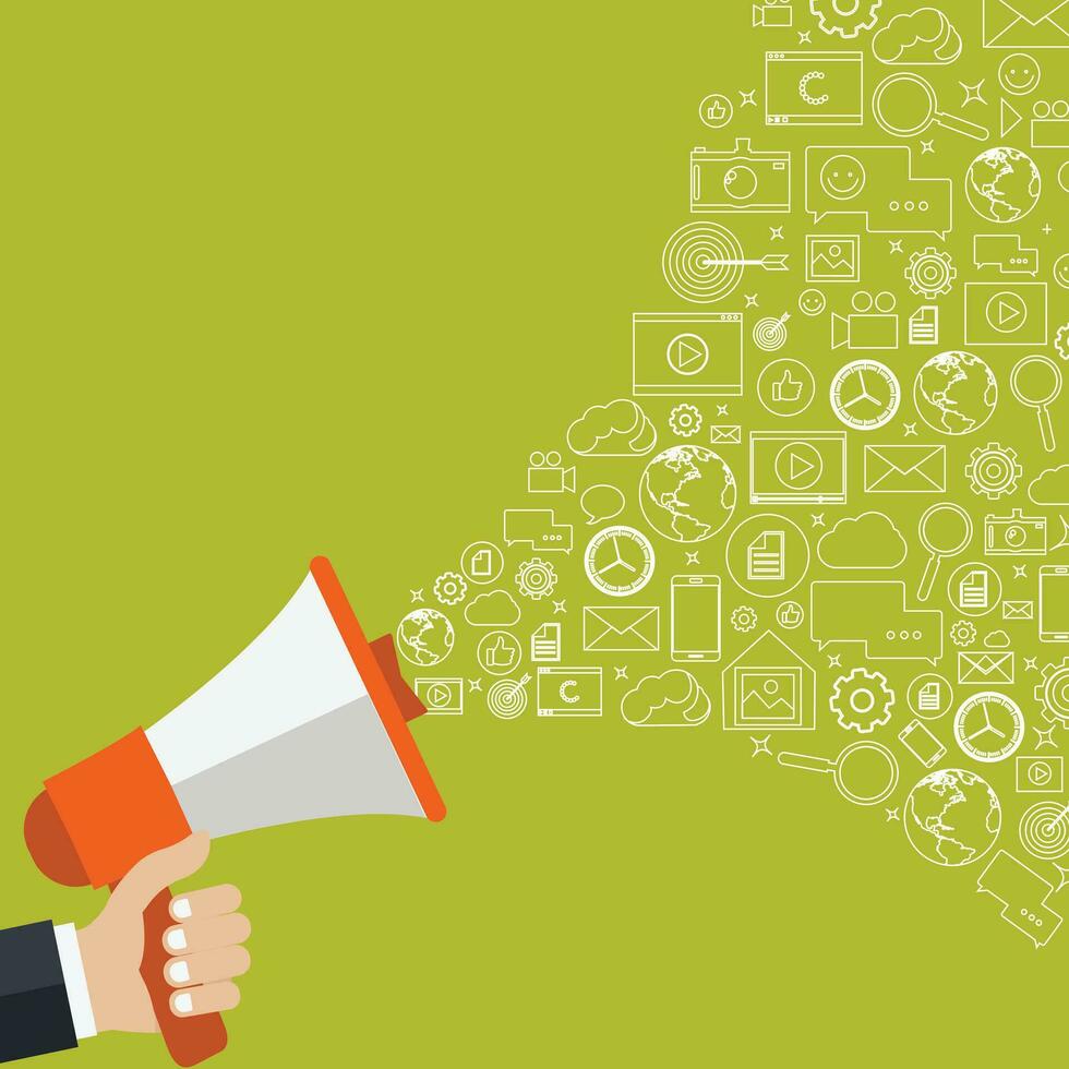 Digital marketing concept. Flat vector illustration.