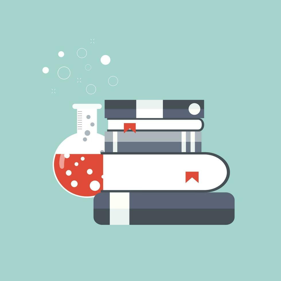Concept for science, medicine and knowledge. Flat vector illustration